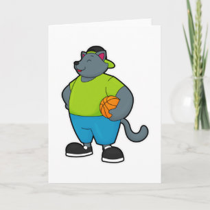Cat as Basketball player with Basketball Card