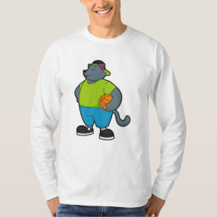 Cat as Basketball player with Basketball T-Shirt
