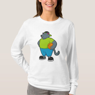 Cat as Basketball player with Basketball T-Shirt