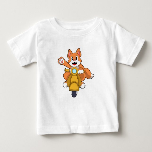 Cat as Biker with Scooter.PNG Baby T-Shirt (Front)