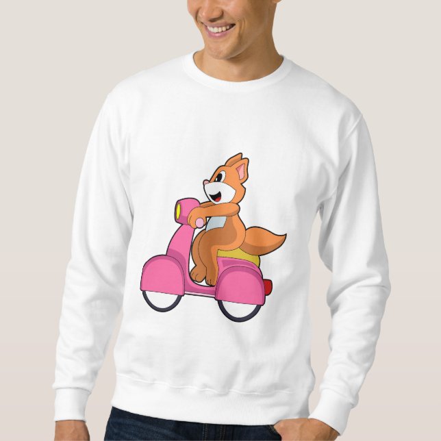 Cat as Biker with Scooter.PNG Sweatshirt (Front)