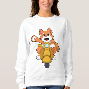 Cat as Biker with Scooter.PNG Sweatshirt