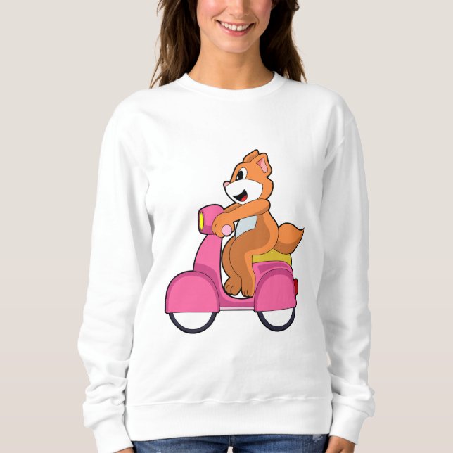 Cat as Biker with Scooter.PNG Sweatshirt (Front)