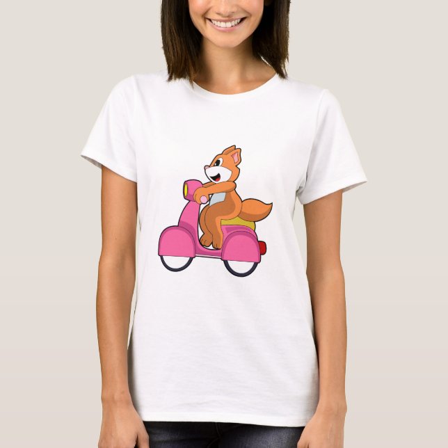 Cat as Biker with Scooter.PNG T-Shirt (Front)