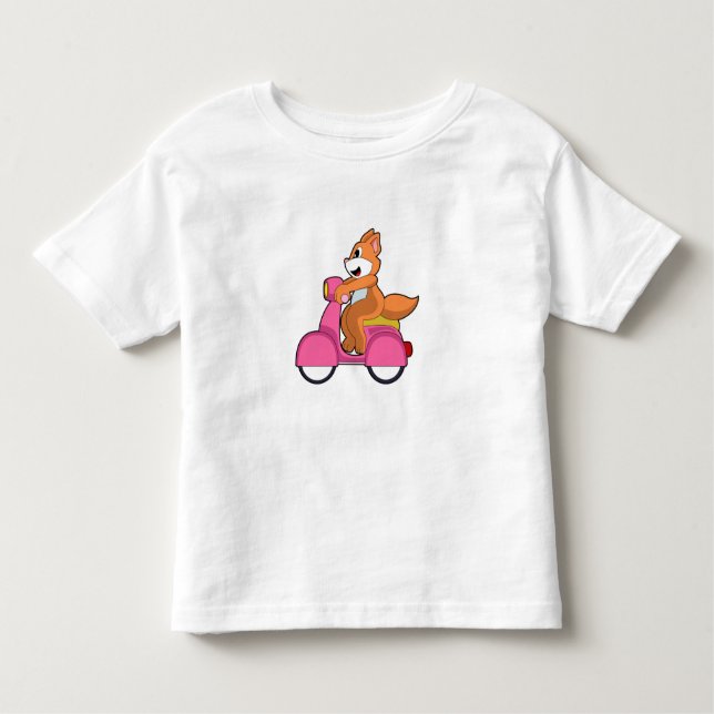 Cat as Biker with Scooter.PNG Toddler T-Shirt (Front)