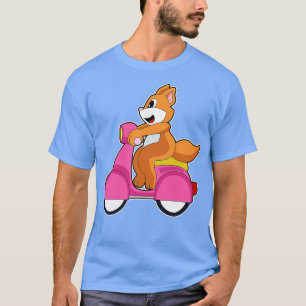 Cat as Biker with Scooter T-Shirt
