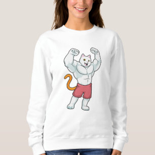 Cat as Bodybuilder with big Muscles Sweatshirt