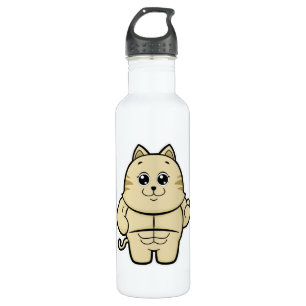 Cat as Bodybuilder with Six pack 710 Ml Water Bottle