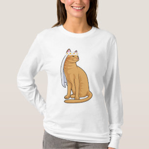 Cat as Bride with Veil T-Shirt