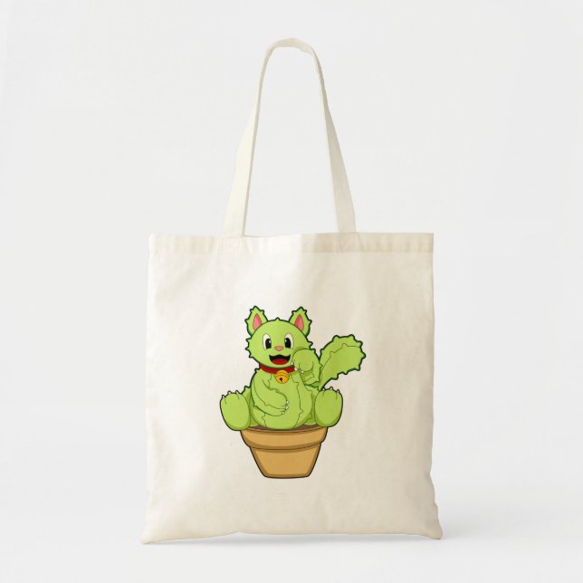 Cat as Cactus Tote Bag (Front)