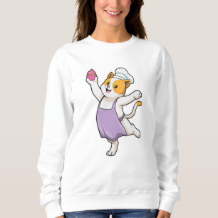 Cat as Cook with Cooking apron & Muffin Sweatshirt