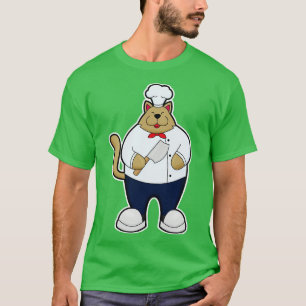 Cat as Cook with Kitchen knife T-Shirt