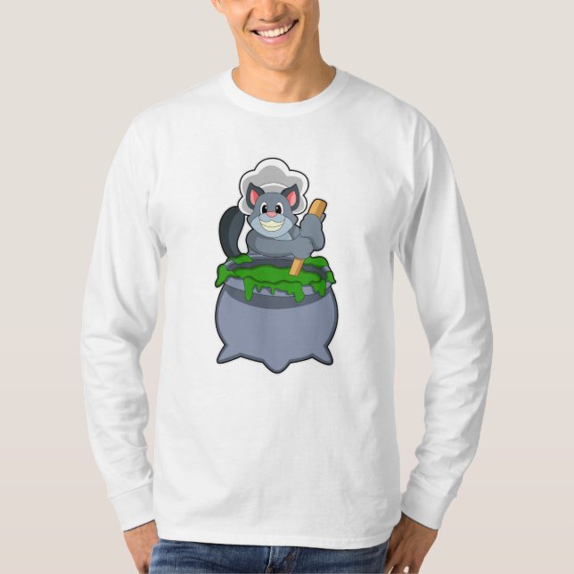 Cat as Cook with Magic potion T-Shirt (Front)