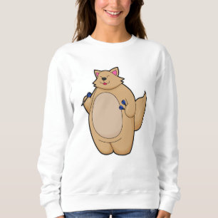 Cat as Dart player with Darts Sweatshirt