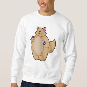 Cat as Dart player with Darts Sweatshirt