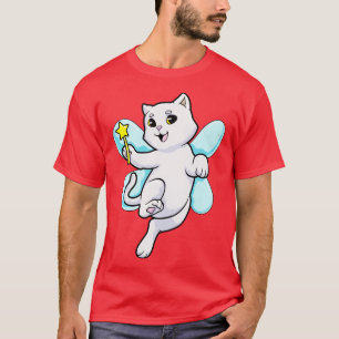 Cat as Fairy with Wings and Wand T-Shirt