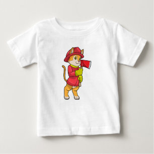 Cat as Firefighter with Ax Baby T-Shirt