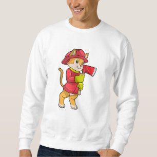 Cat as Firefighter with Axe Sweatshirt