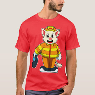 Cat as Firefighter with Bucket of Water T-Shirt