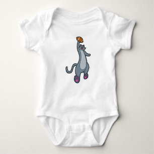 Cat as Football player with Football Baby Bodysuit