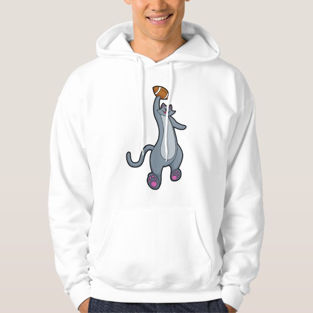 Cat as Football player with Football Hoodie (Front)