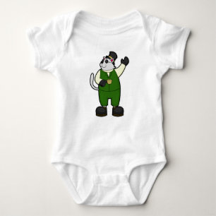 Cat as Groom with Coffee & Hat Baby Bodysuit