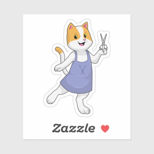 Cat as Hair stylist with Scissors (Sheet)