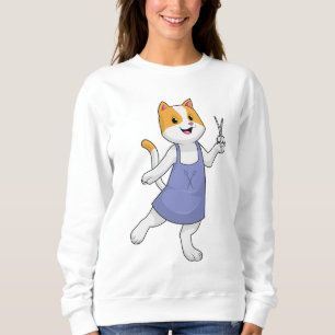 Cat as Hair stylist with Scissors Sweatshirt