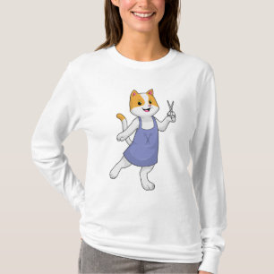 Cat as Hair stylist with Scissors T-Shirt
