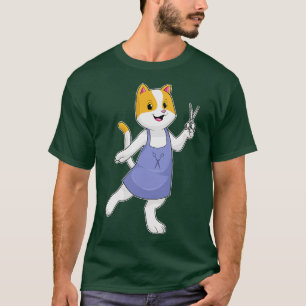 Cat As Hair Stylist With Scissors  T-Shirt