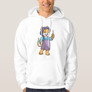 Cat as Hairdresser with Scissors Hoodie