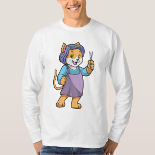 Cat as Hairdresser with Scissors T-Shirt