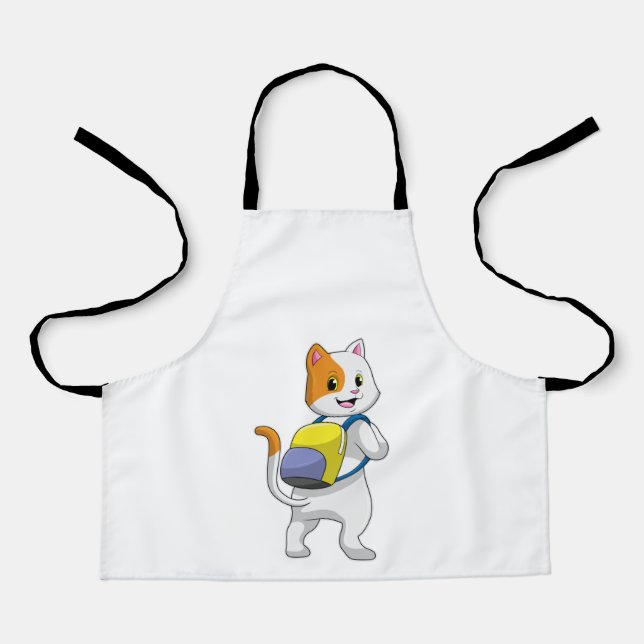 Cat as Hiker with Backpack Apron (Front)