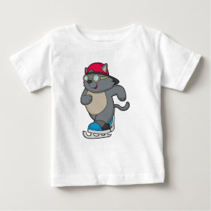 Cat as Ice Skater with Ice skates Baby T-Shirt