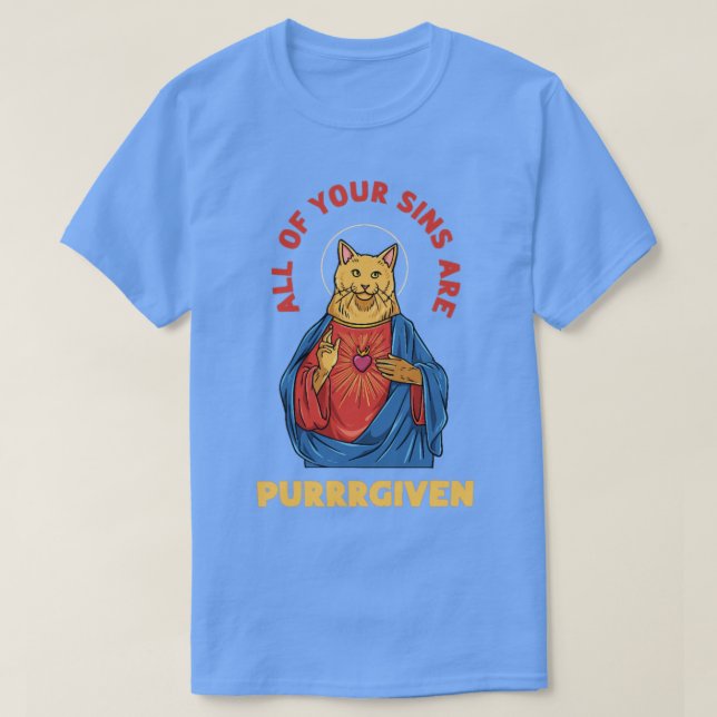 Cat as Jesus Humour for a Christian Cat Pet Lover  T-Shirt (Design Front)