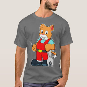 Cat as Mechatronics engineer with Tool T-Shirt