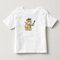 Cat as Painter with Brush & Scarf