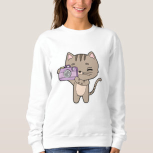 Cat as Photographer with Camera Sweatshirt
