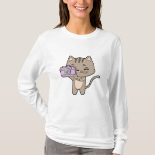 Cat as Photographer with Camera T-Shirt