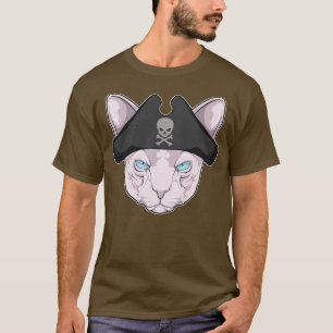 Cat as Pirate with Pirate hat T-Shirt
