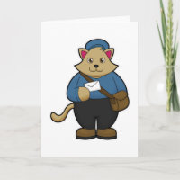 Cat as Postman with Envelope & Bag