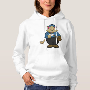 Cat as Postman with Envelope & Bag Hoodie