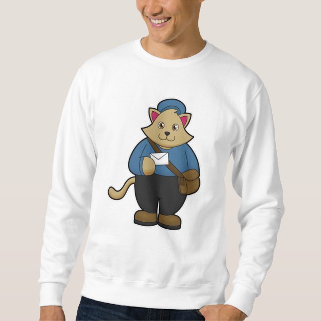 Cat as Postman with Envelope & Bag Sweatshirt (Front)