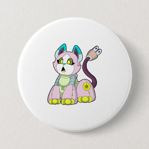 Cat as Robot 7.5 Cm Round Badge