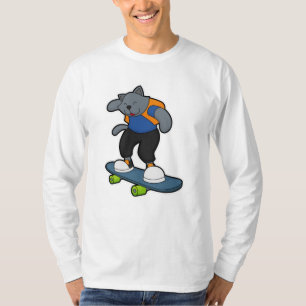 Cat as Skateboarder with Skateboard T-Shirt