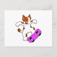 Cat as Skater with Skateboard