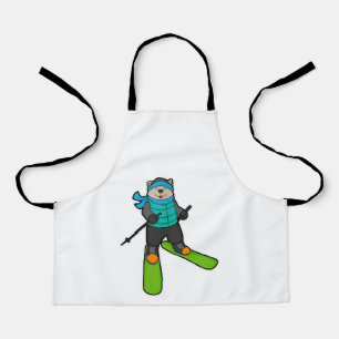 Cat as Skier with Ski Apron