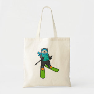 Cat as Skier with Ski Tote Bag
