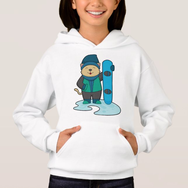 Cat as Snowboarder with Snowboard (Front)