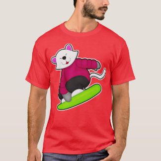 Cat as Snowboarder with Snowboard 1 T-Shirt